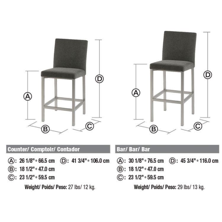 Basso Barstool by Trica - Specification Sheet