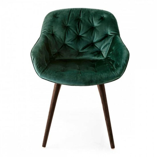 Calligaris Igloo Plush Dining Chair Hunter Green