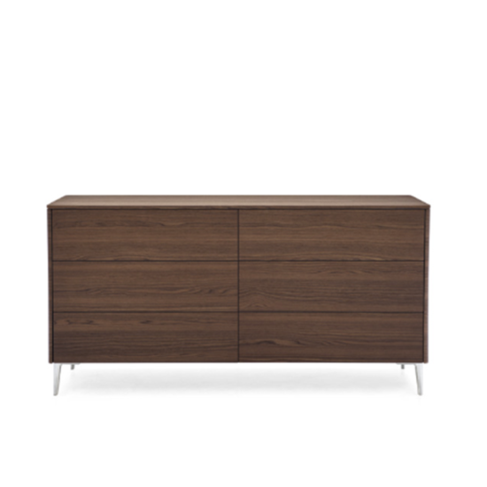 Calligaris Boston 6 Drawer Dresser Walnut