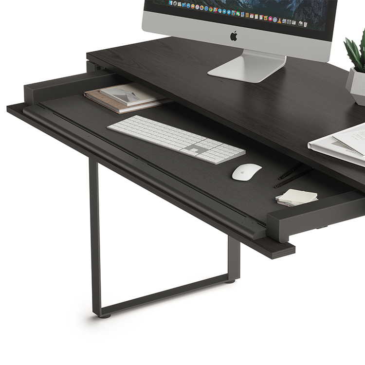 BDi Linea 6222 Console Desk Keyboard Storage Drawer in Charcoal