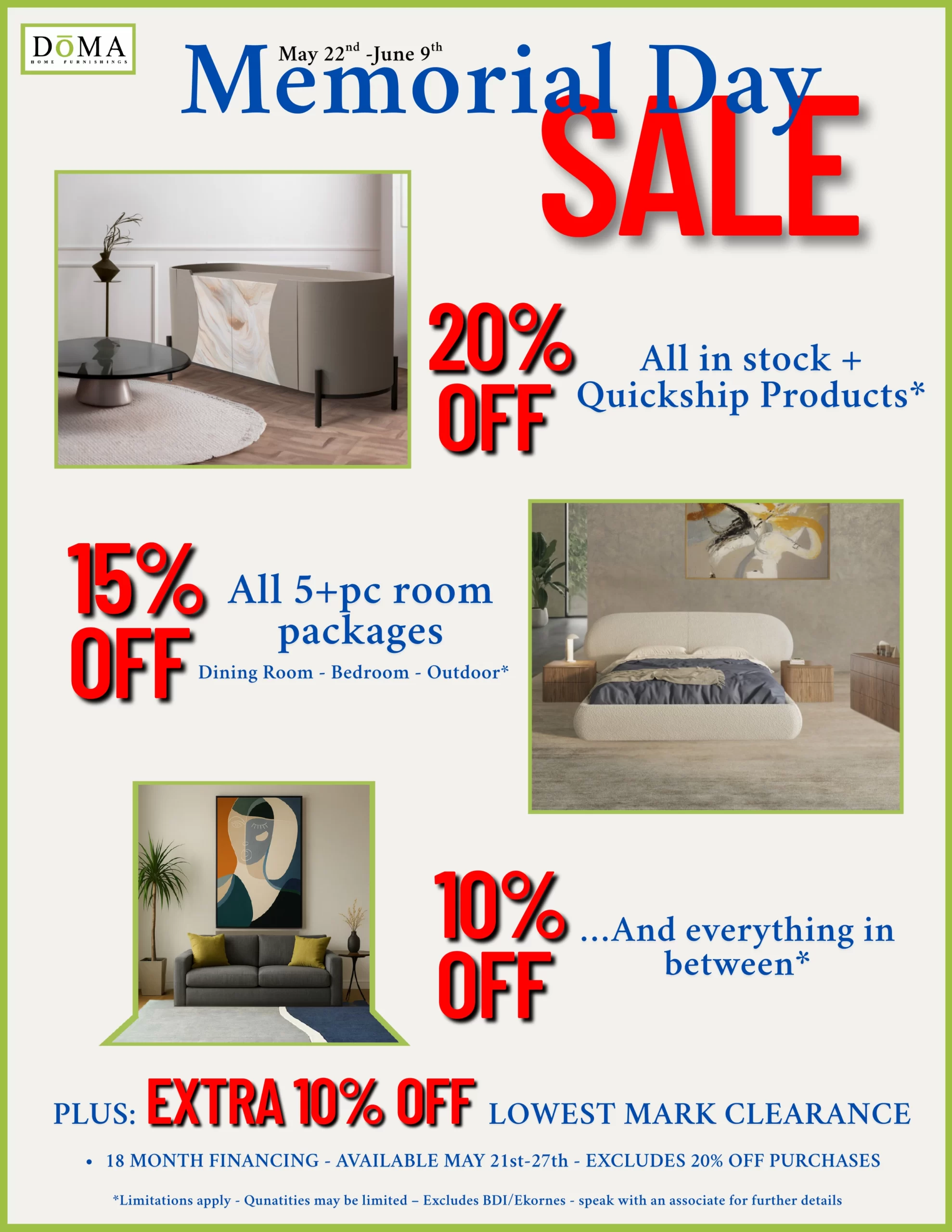 DoMA Memorial Day Sale