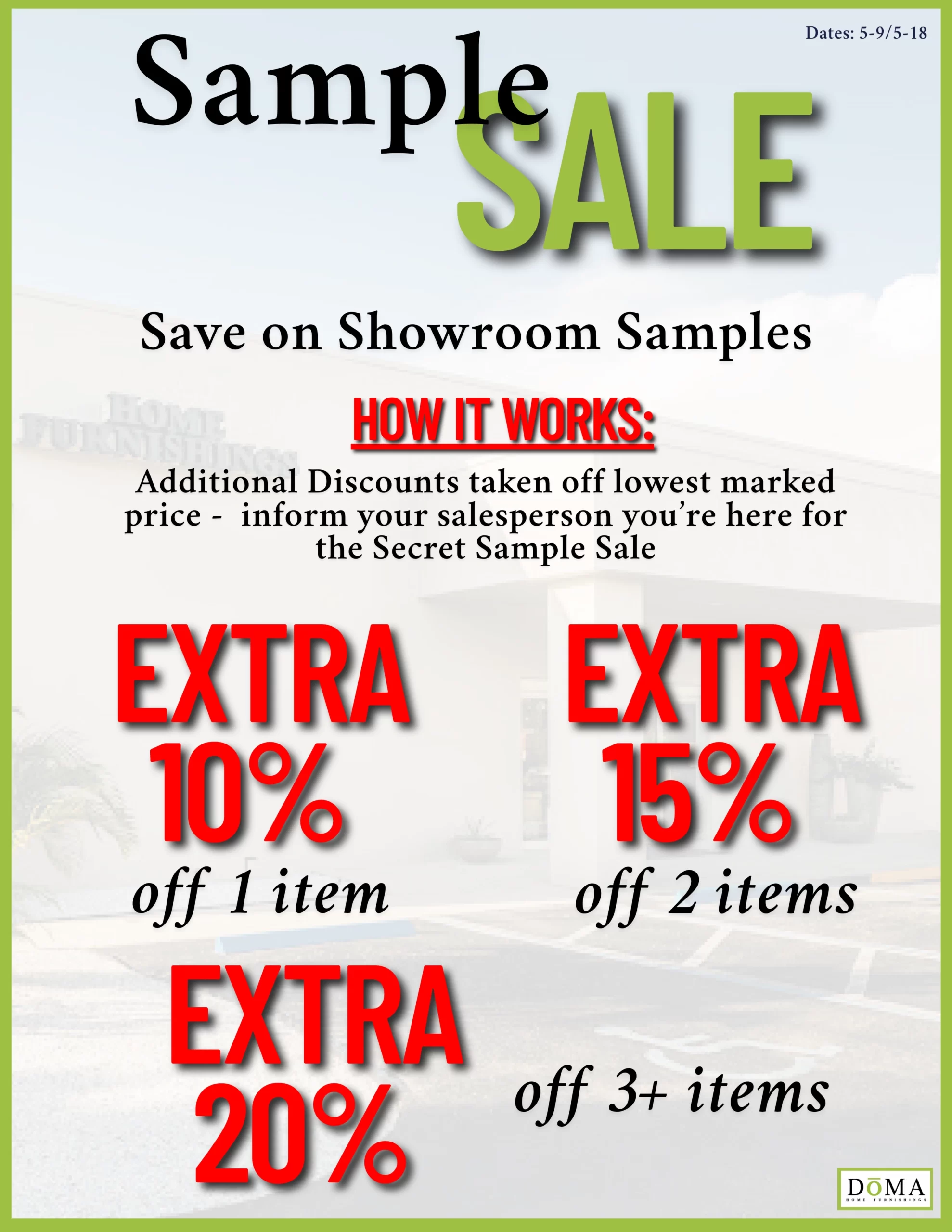 DoMA Floor Sample Sale
