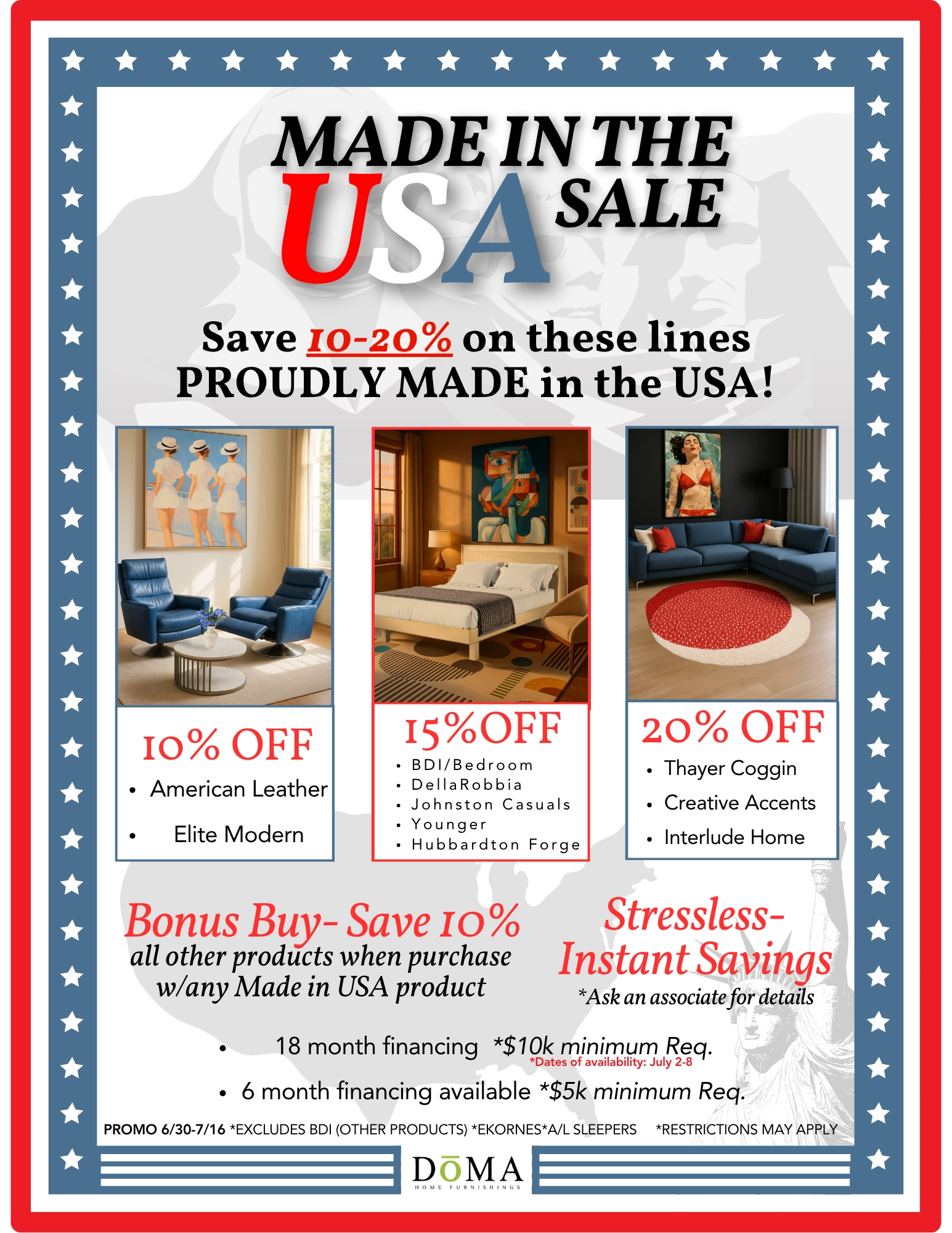 DoMA Made in America Cotemporary Furniture Sale