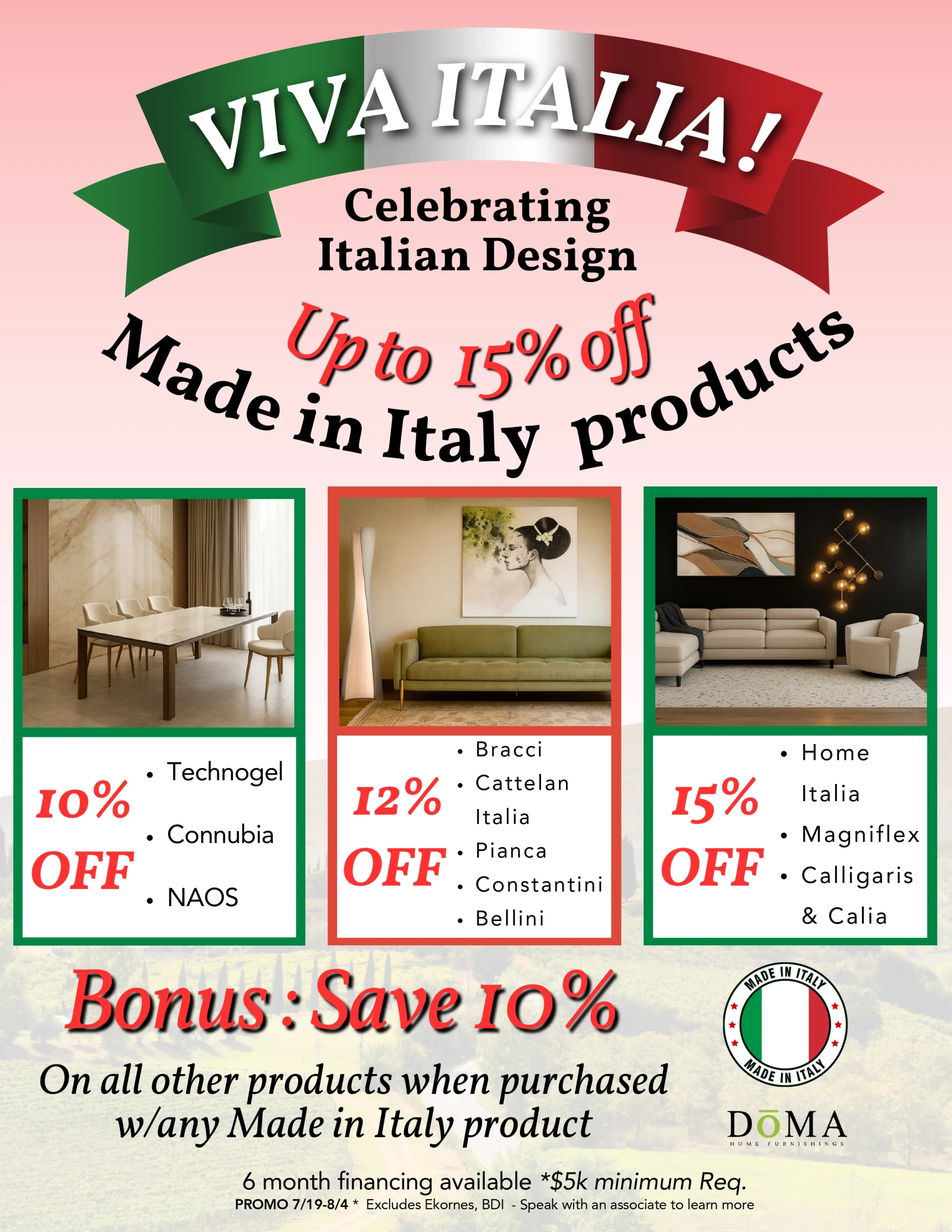 DoMA Italian Furniture Sale