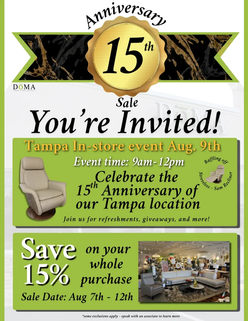 DoMA Tampa 15th Anniversary Sale