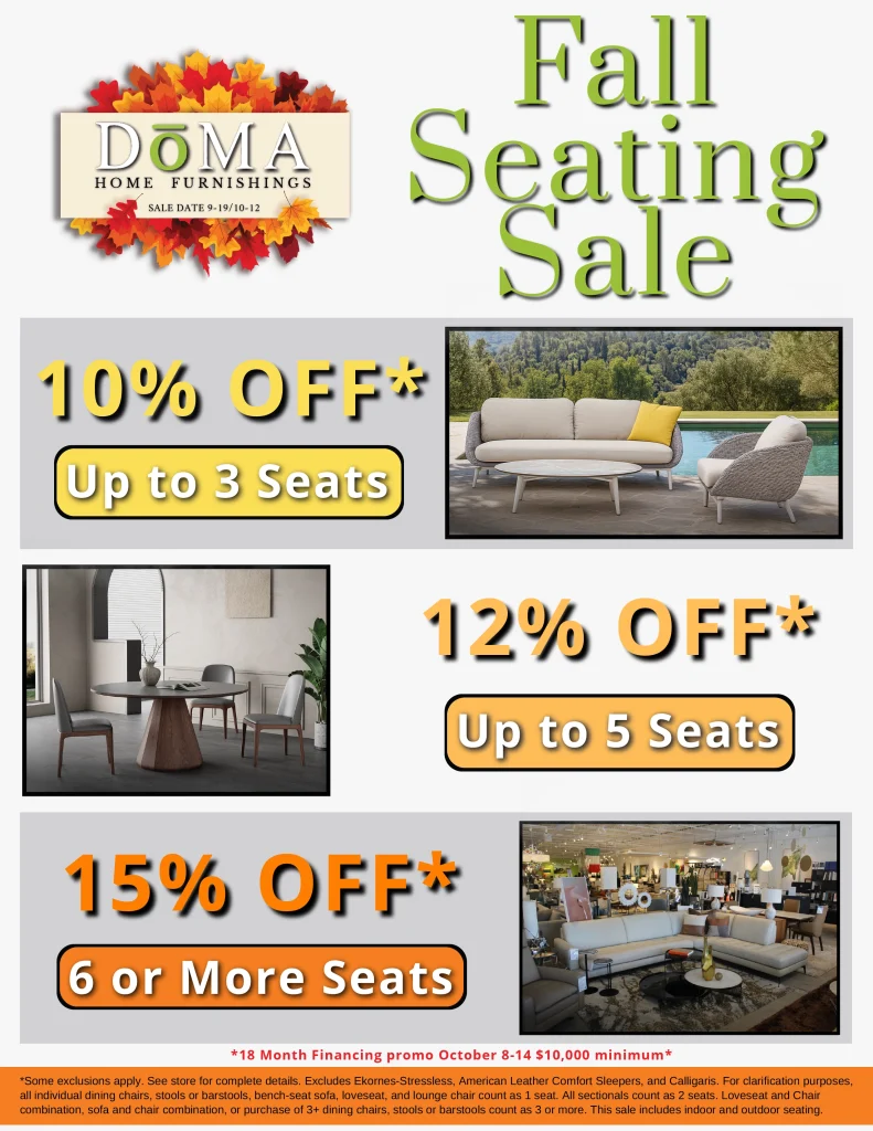 Fall Furniture Sale - Save On All Seating