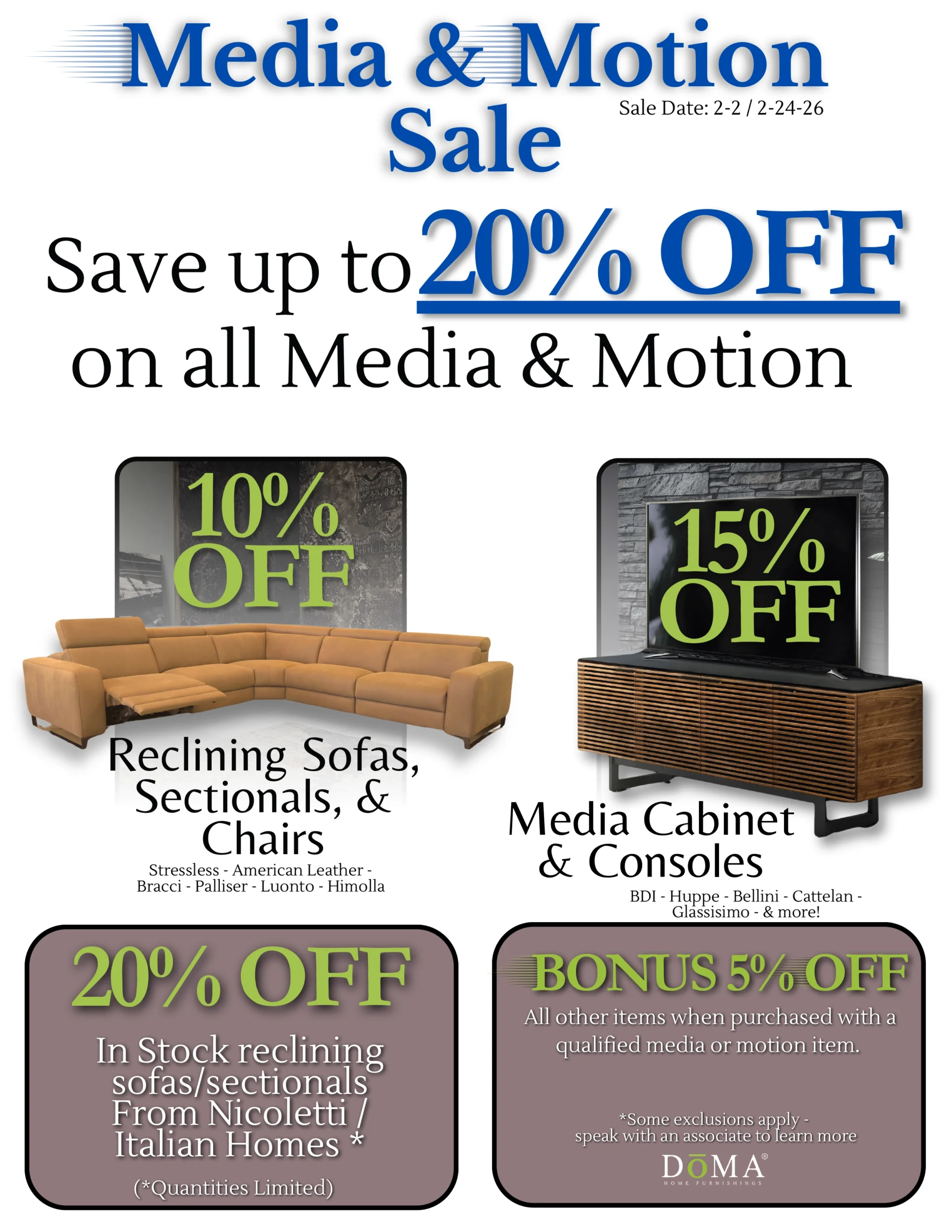Media & Motion Furniture Sale