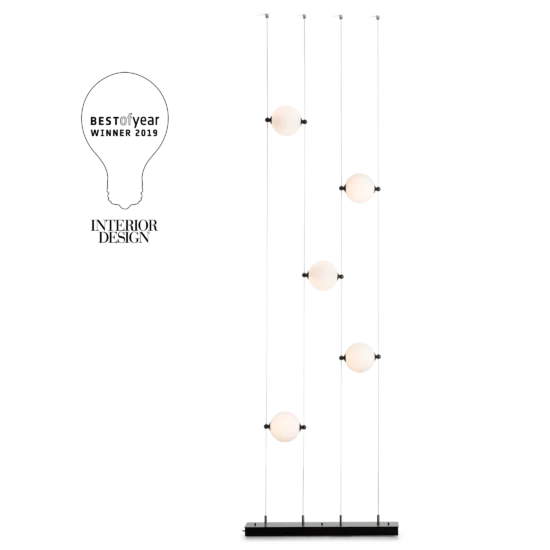 HUBBARDTON FORGE Abacus 5-Light Floor to Ceiling Plug-In LED Lamp