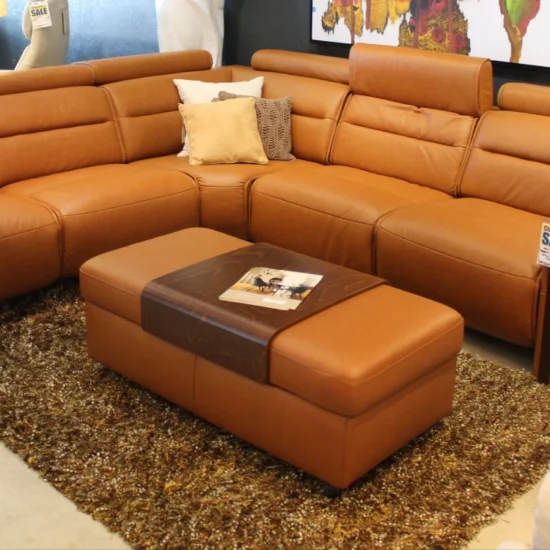 STRESSLESS Double Storage Ottoman W/Table - CLEARANCE