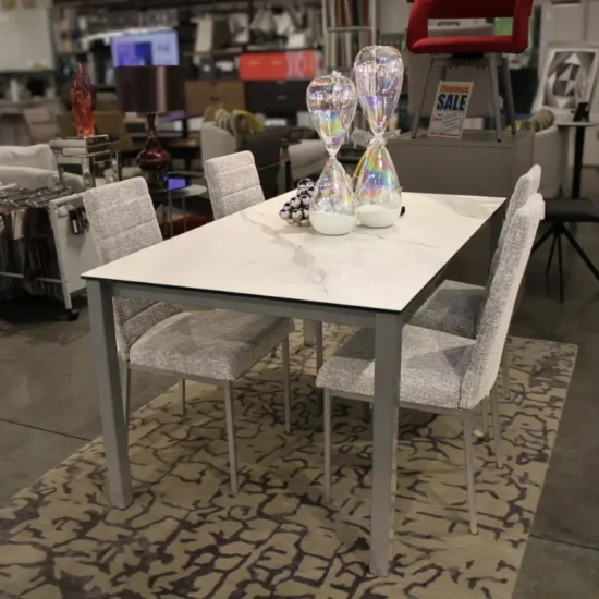 AMISCO Ricard 5pc Dining Set w/ Porcelain Glass Top - CLEARANCE