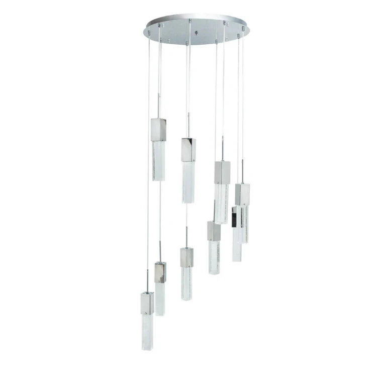 Rectangular Crystal Chandelier // 9 Light - CLEARANCE