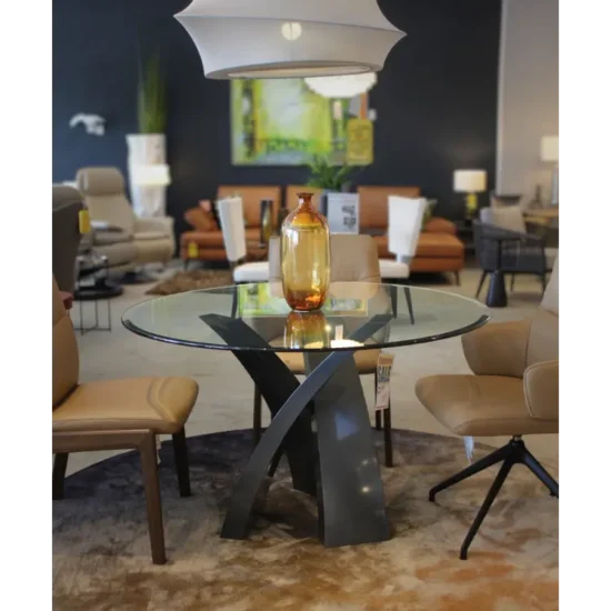 JOHNSTON CASUAL Garlyn 48" Round Glass Table - CLEARANCE