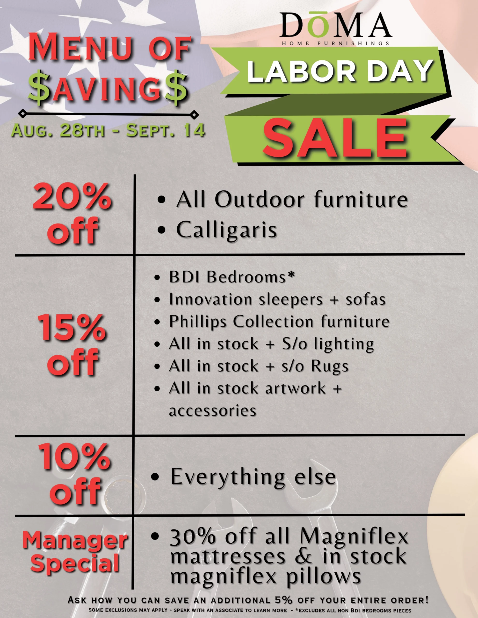 Labor Day Contemporary Furniture Sale