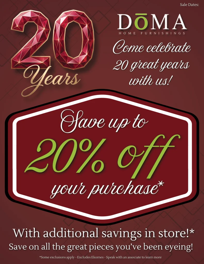 DōMA 20th Anniversary Sale